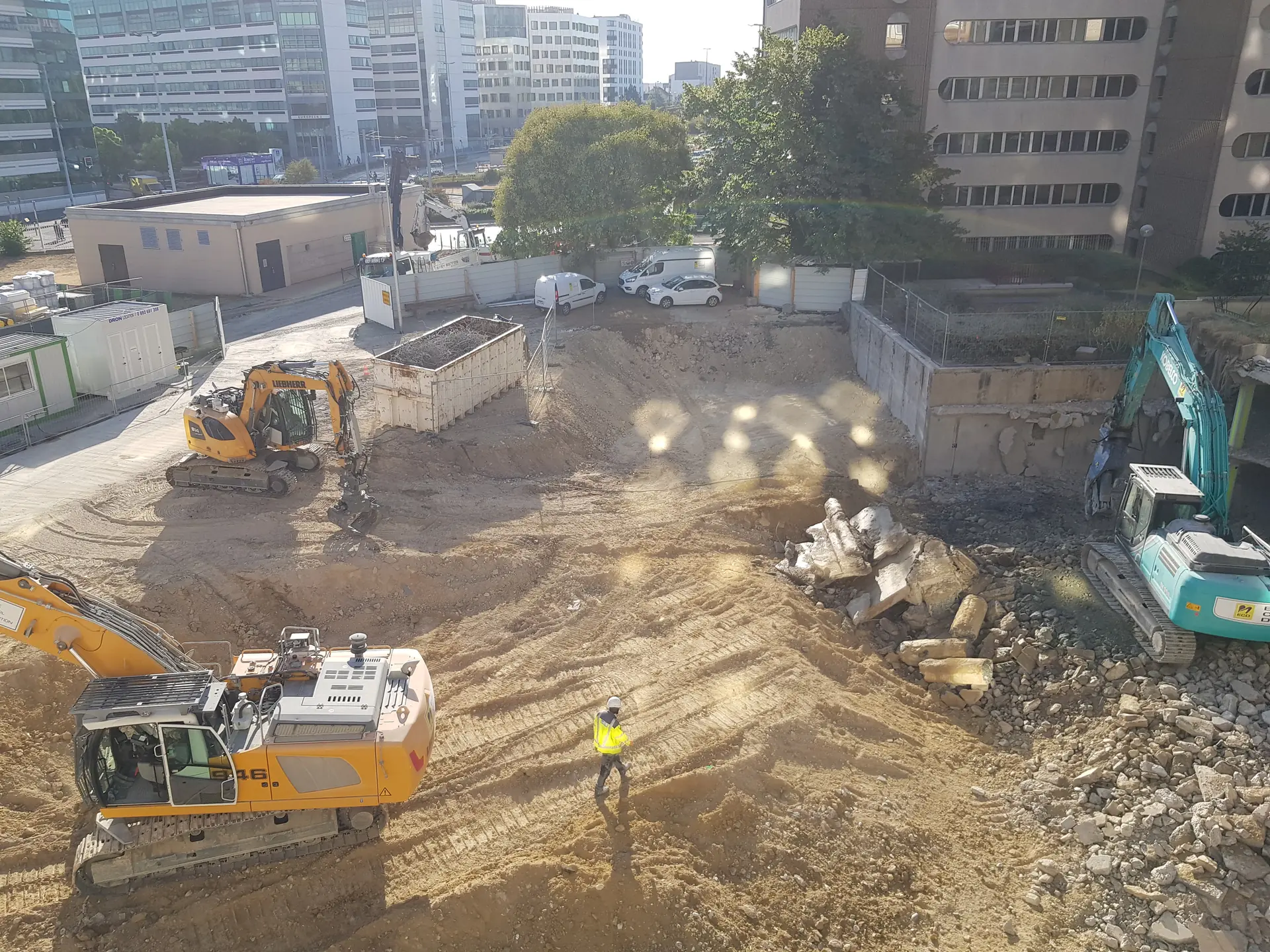 Vue d'ensemble d'un chantier de démolition